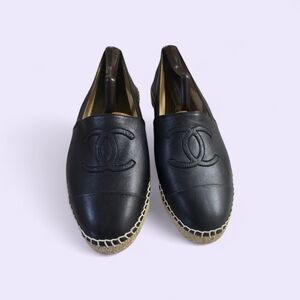 Gucci Black Leather Espadrilles